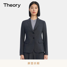 [Good Wood] Theory Women's Wool Blended Two Button Flat Collar Suit I0301199