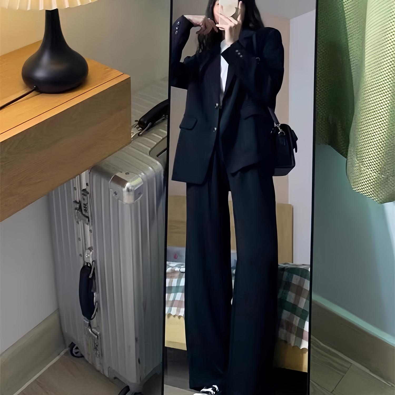 Черный костюм женский 2025 летний новый женский повседневный модный профессиональный костюм, официальная одежда, интервью для студентов колледжа