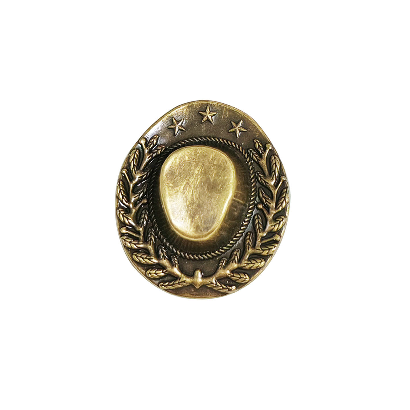 Cross-border popular British Western cowboy trendy wheat ear hat brooch badge pin retro preppy style accessories