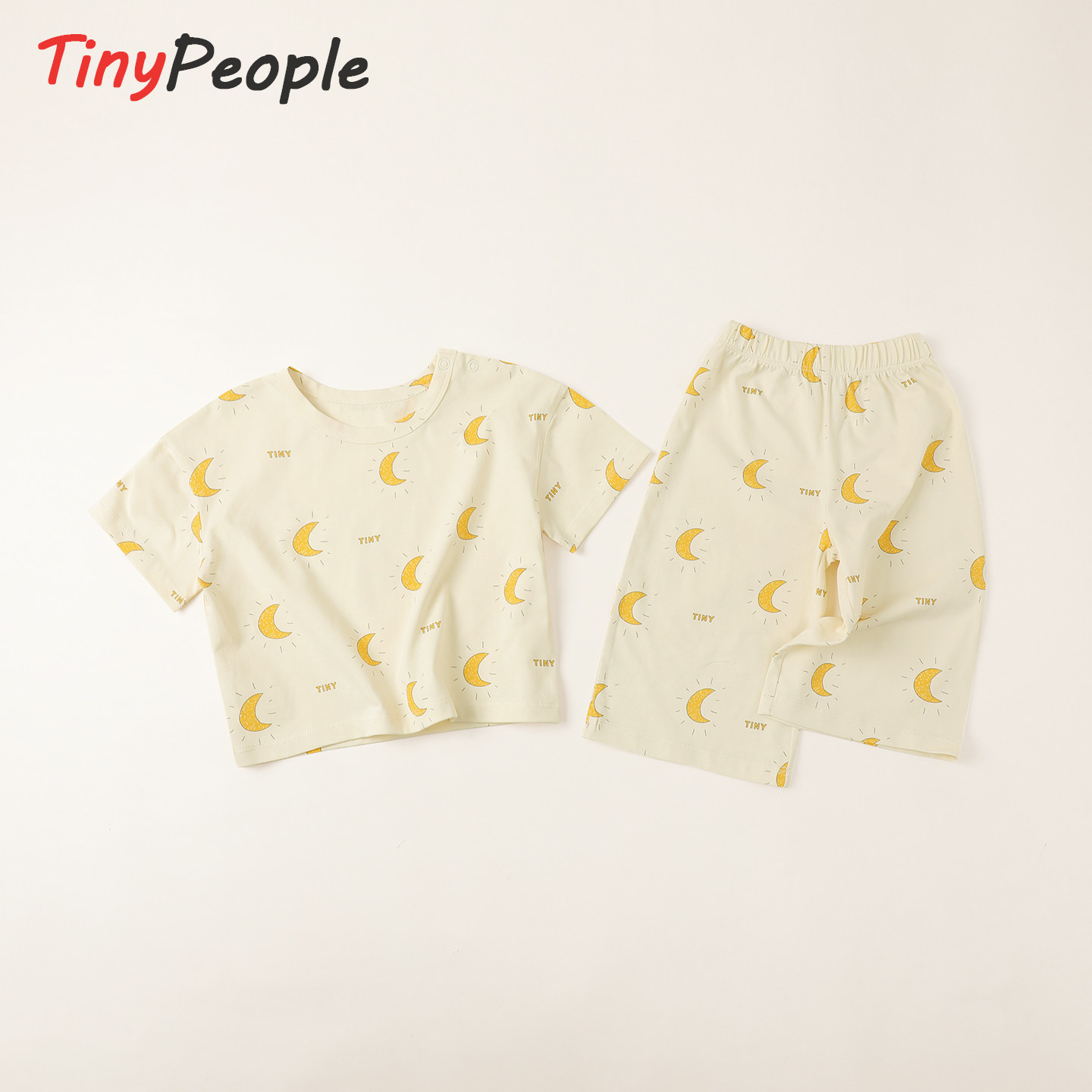 детский летний костюм tinypeople, новинка 2026 года, модные укороченные штаны в западном стиле для малышей, костюм-двойка с принтом