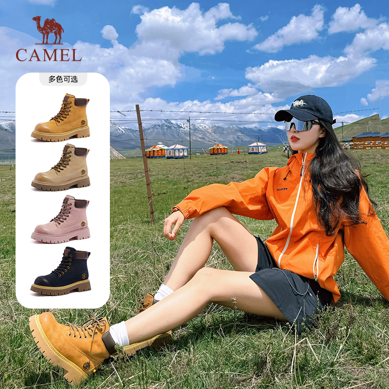 [Тот же стиль, что и у Сунь Цяня] Большие желтые ботинки Camel Mountain Yue, женская новая уличная походная обувь, мужские ботинки Martin