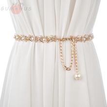 Dress Summer Pearl Women's Metal Thin Waist Chain with Dress Decoration Versatile Extended Chain Waist Belt High end