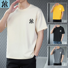 2-piece outlet short sleeved men's t-shirt summer pure cotton loose oversized couple sports casual breathable half sleeves