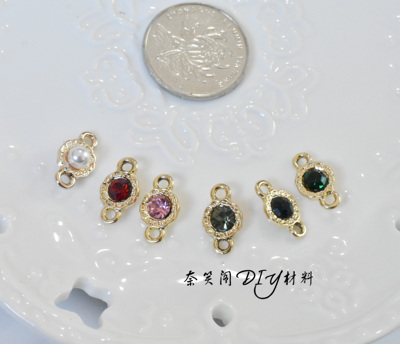 taobao agent 巴洛克水钻仿珍珠diy材料耳钉耳环上下链接材料满49包邮