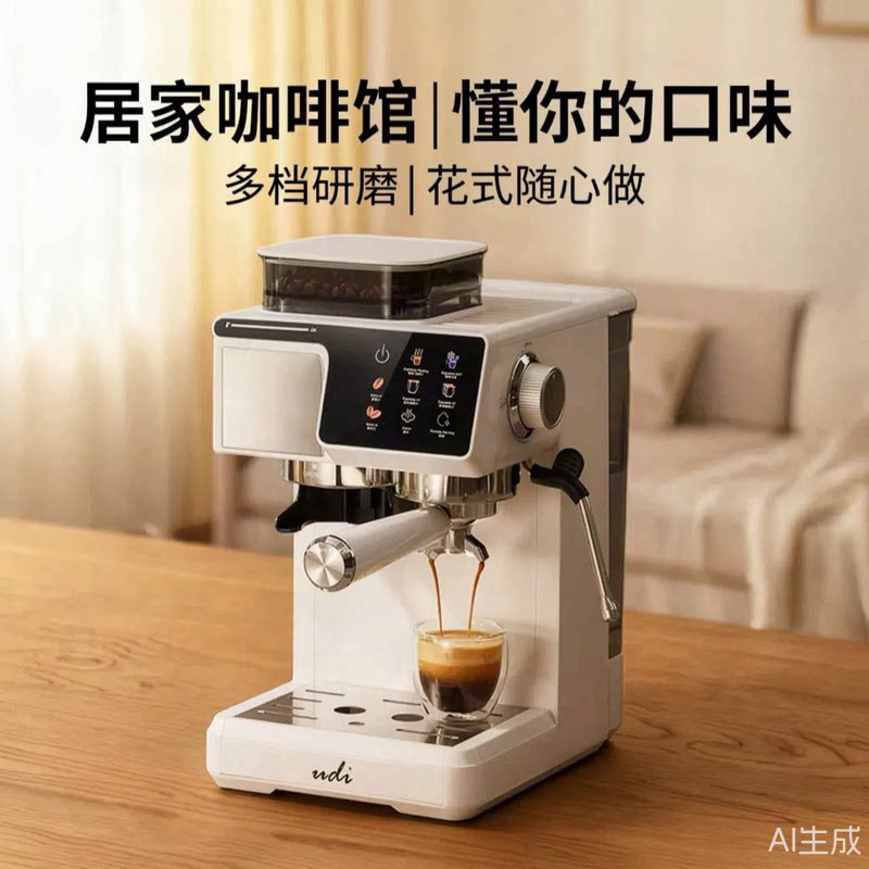 [Новый продукт] Udi Ai Udi / CM5530 Бытовая небольшая кофемашина горячего и холодного отжима с итальянским помолом и встроенным взбиванием молока