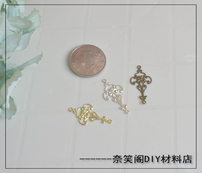 taobao agent 15*28mm古风汉服发簪发夹发卡DIY配件纯铜花片满包邮