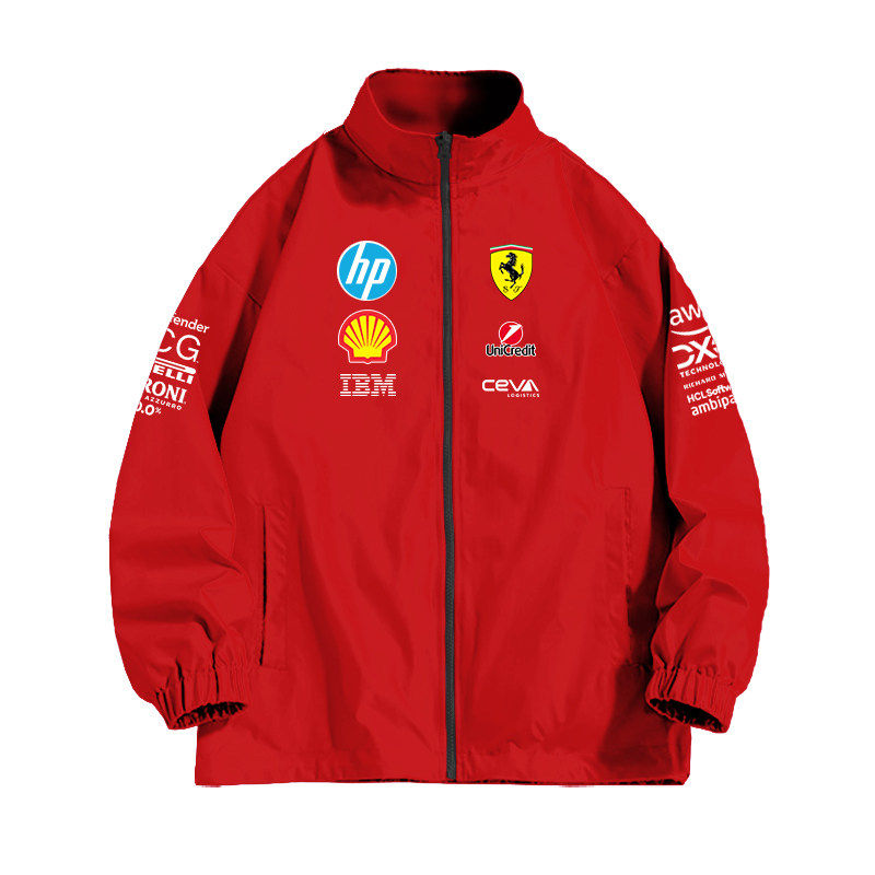 Формула F1 Леклерк в том же стиле, что и новая красная гоночная майка, форма команды болельщиков, мужская одежда, полноцветная куртка