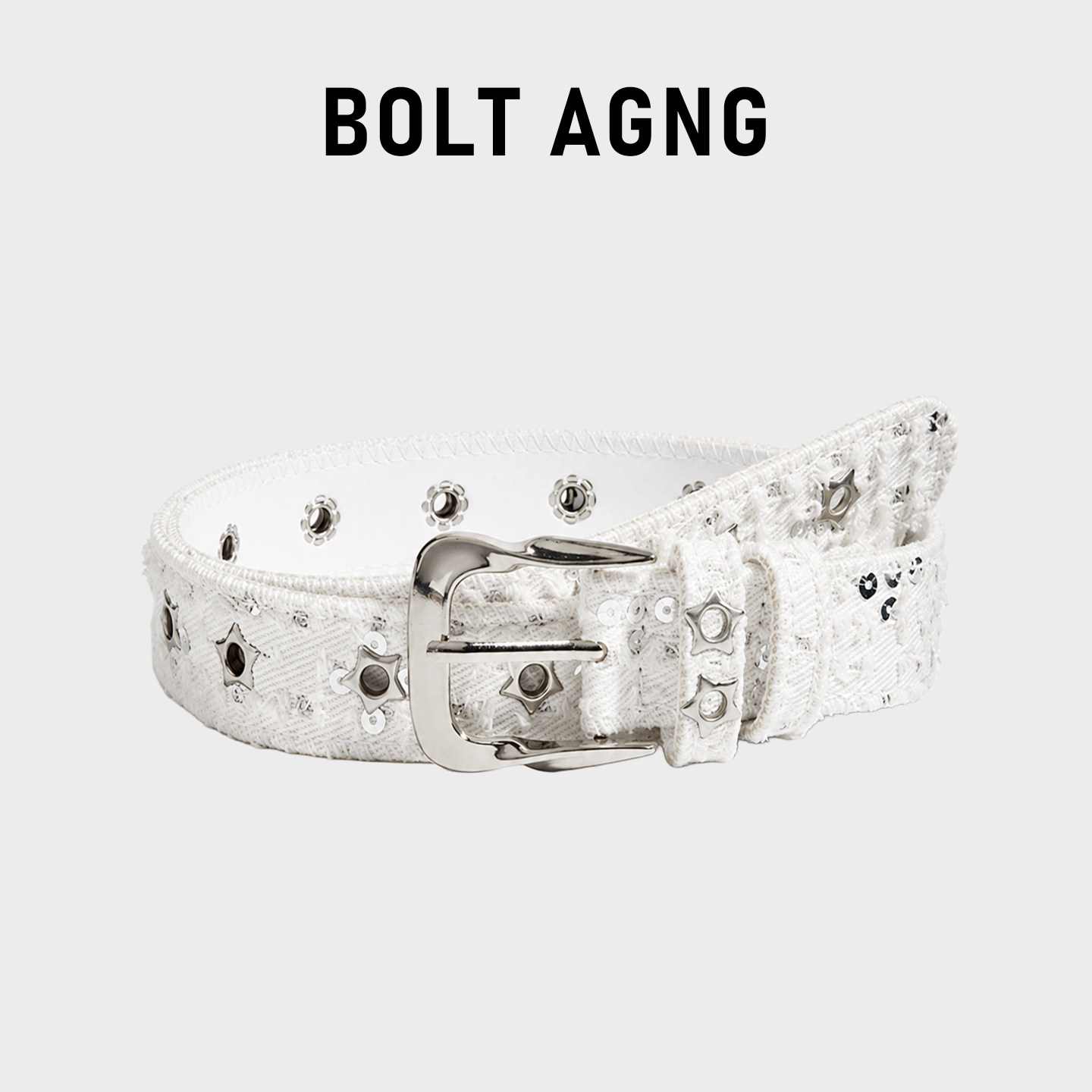 BOLT AGNG оригинальный брючный ремень с заклепками в виде звезды для мужчин и женщин, одежда в стиле нишевого дизайна, белый студенческий ремень y2k