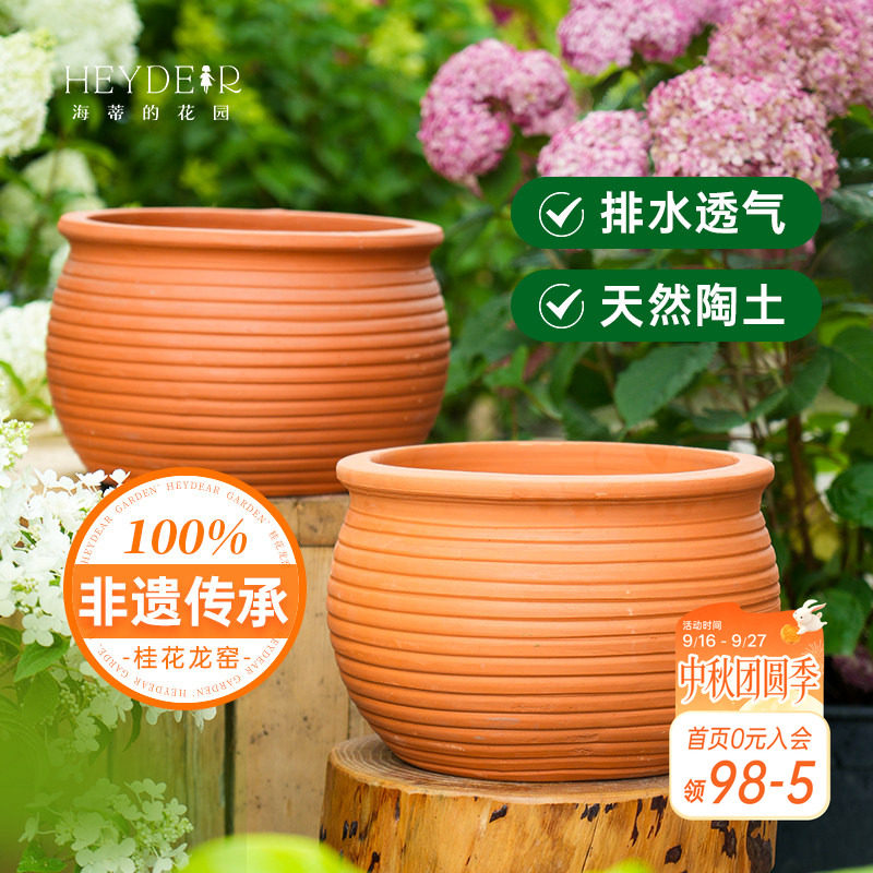 Терракотовые горшки Heidi's Garden с османтусом в длинной печи, милые Ретро-глиняные горшки для посадки фруктов в горшках