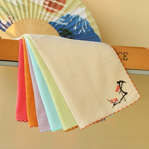 Японский двухэтажный хлопковый носовой платок, хорошо впитывает воду, с печатью вашего логотипа, подарок на день рождения, делается под заказ