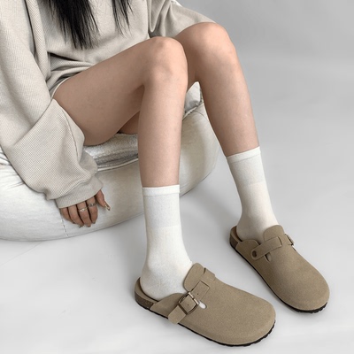 taobao agent 夜间教习室中筒袜女春秋款纯色百搭长袜子日系基础款jk白色短筒袜