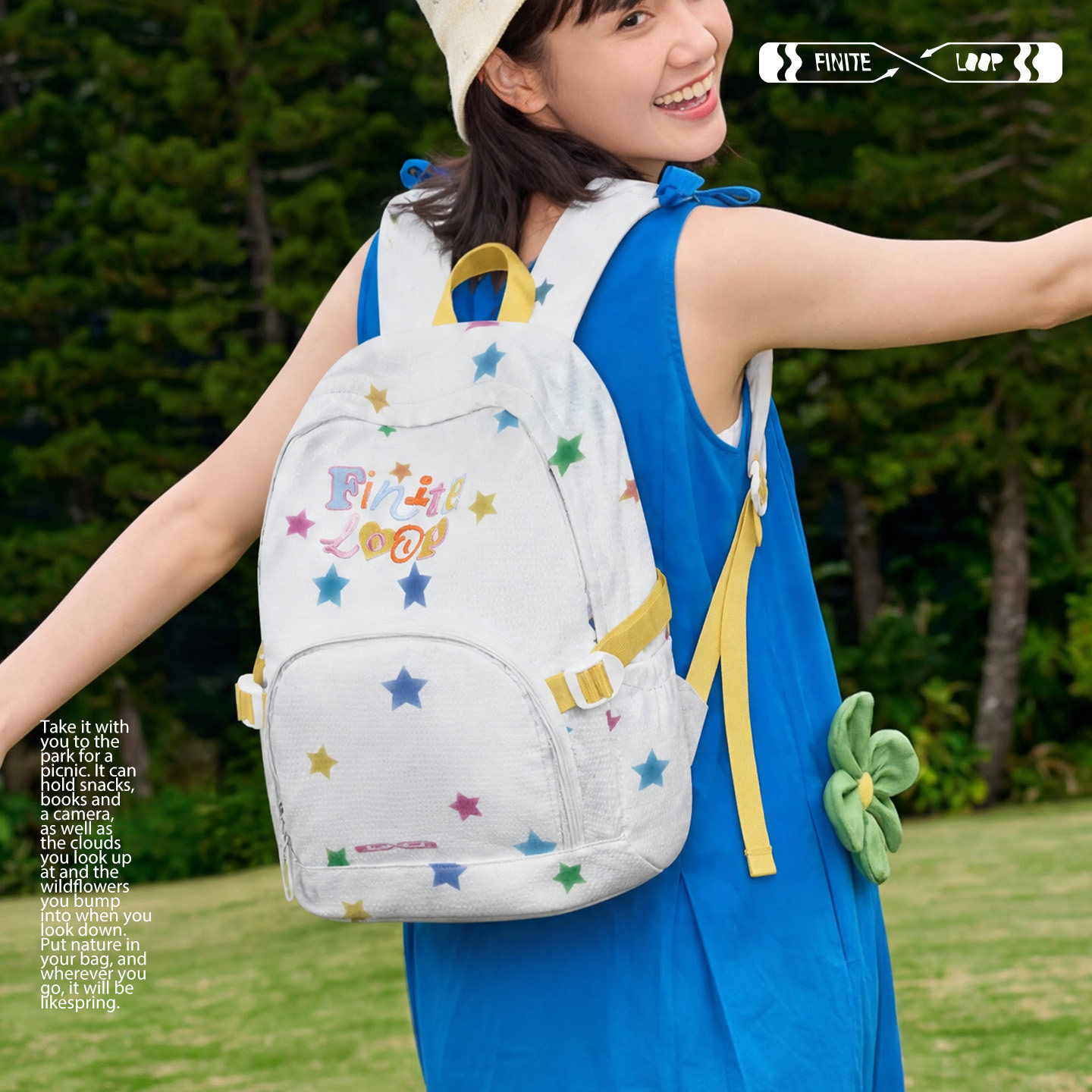 КОНЕЧНАЯ ПЕТЛЯ Limited LOOP Новый продукт Star Backpack для младших школьников, легкий школьный рюкзак для девочек, рюкзак для средней школы