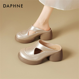Женские шлепанцы Daphne French Baotou; новинка 2026 года; сезон осень; стильные босоножки с юбкой; увеличивающие рост босоножки и тапочки на толстой подошве