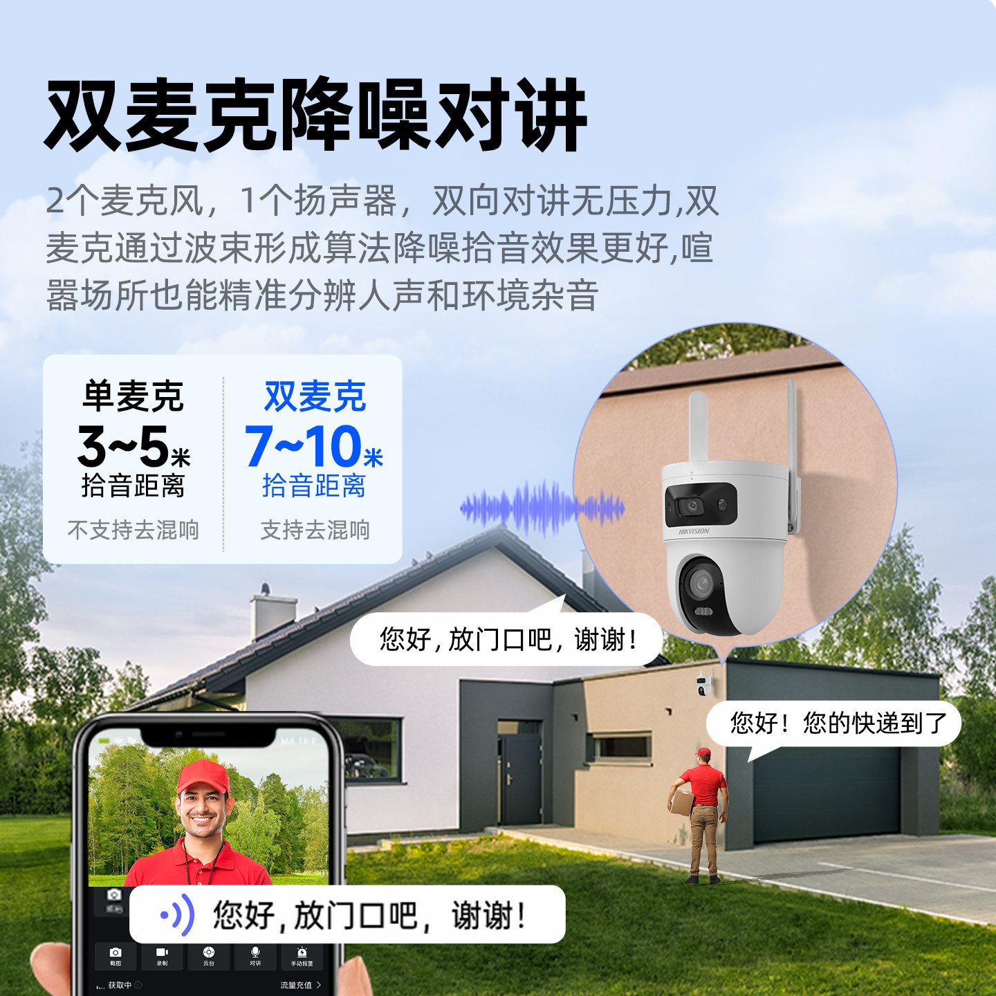 Камера видеонаблюдения Hikvision 4G camera head free flow домашний мобильный телефон удаленный открытый водонепроницаемый на 360 градусов без тупиков