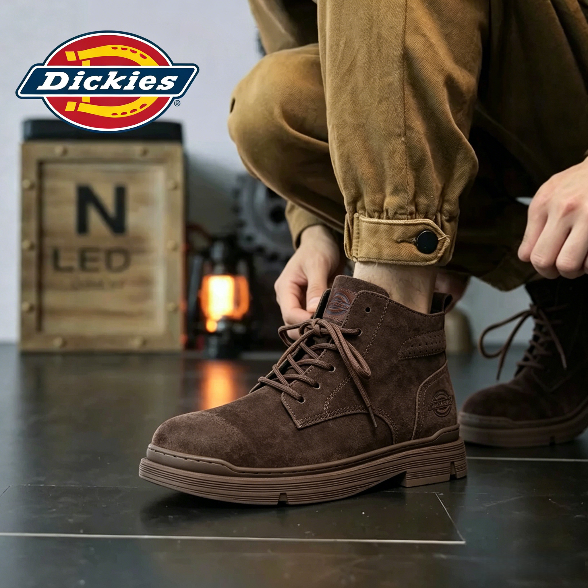Ботинки Dickies Martin; мужская летняя дышащая мужская обувь в британском стиле в стиле ретро; кожаные ботинки "Челси"