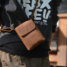 Cowhide men's crossbody small bag is minimalist