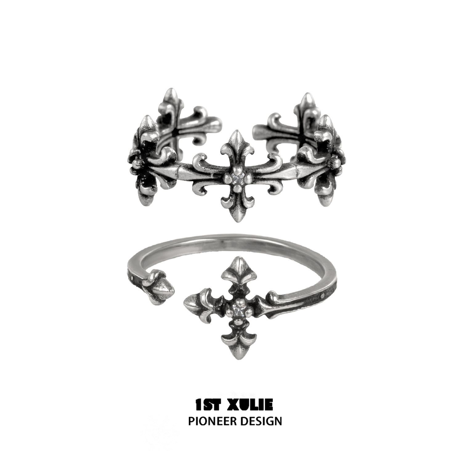 Кольцо из стерлингового серебра 1STXULIE old iris cross tail ring оригинальная ниша, открывающаяся холодным ветром, не выцветает