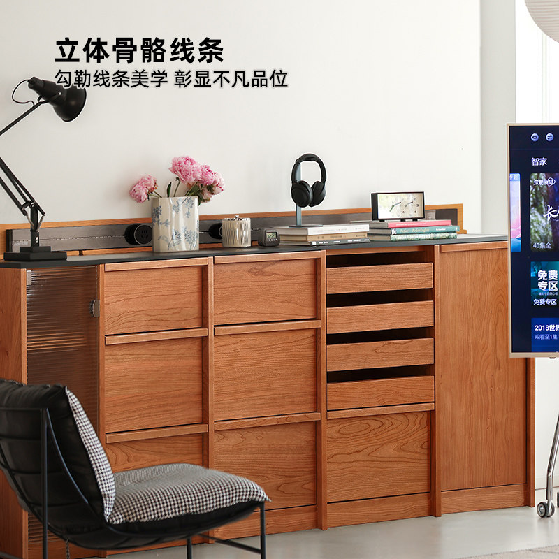 Плавающий шкаф Life/Low cabinet боковой шкаф из каменной доски кофейный шкаф из массива вишневого дерева с костяной линией боковой шкаф для хранения шкаф-ведро для хранения