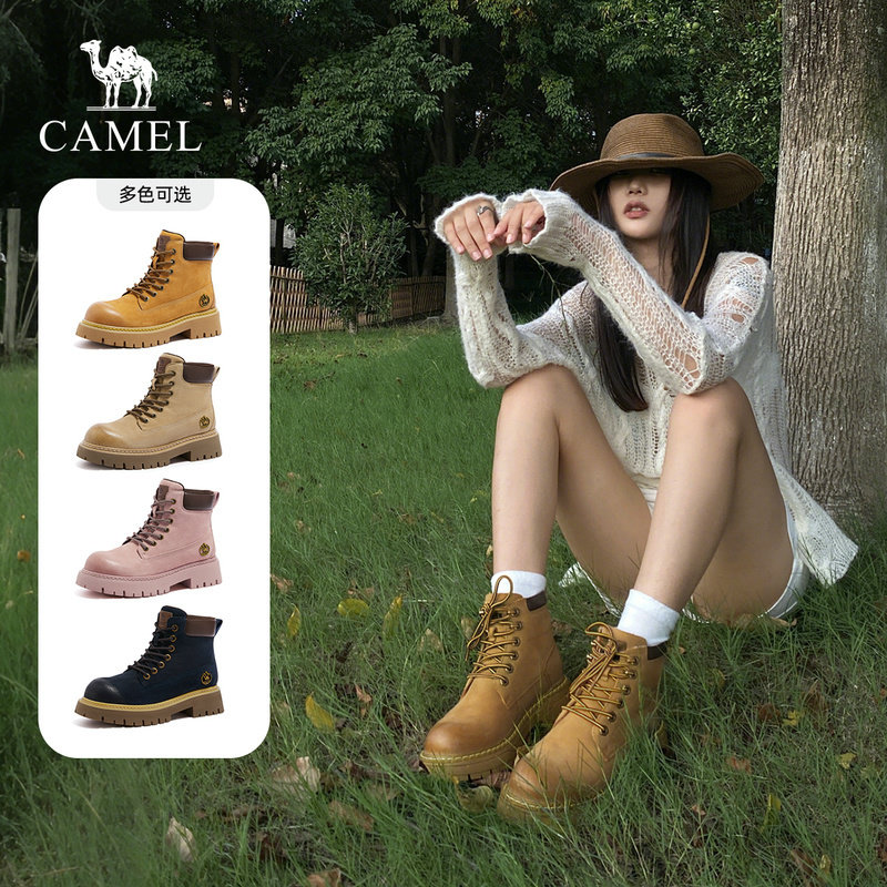 [Тот же стиль, что и у Сунь Цяня] Большие желтые ботинки Camel Mountain Yue, женская новая уличная походная обувь, мужские ботинки Martin