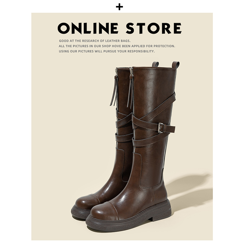 Обувной магазин Fuji, высокие сапоги в стиле Майяр, женские рыцарские сапоги, новинка 2023 года, осенне-зимние высокие сапоги в стиле ретро на высоком каблуке