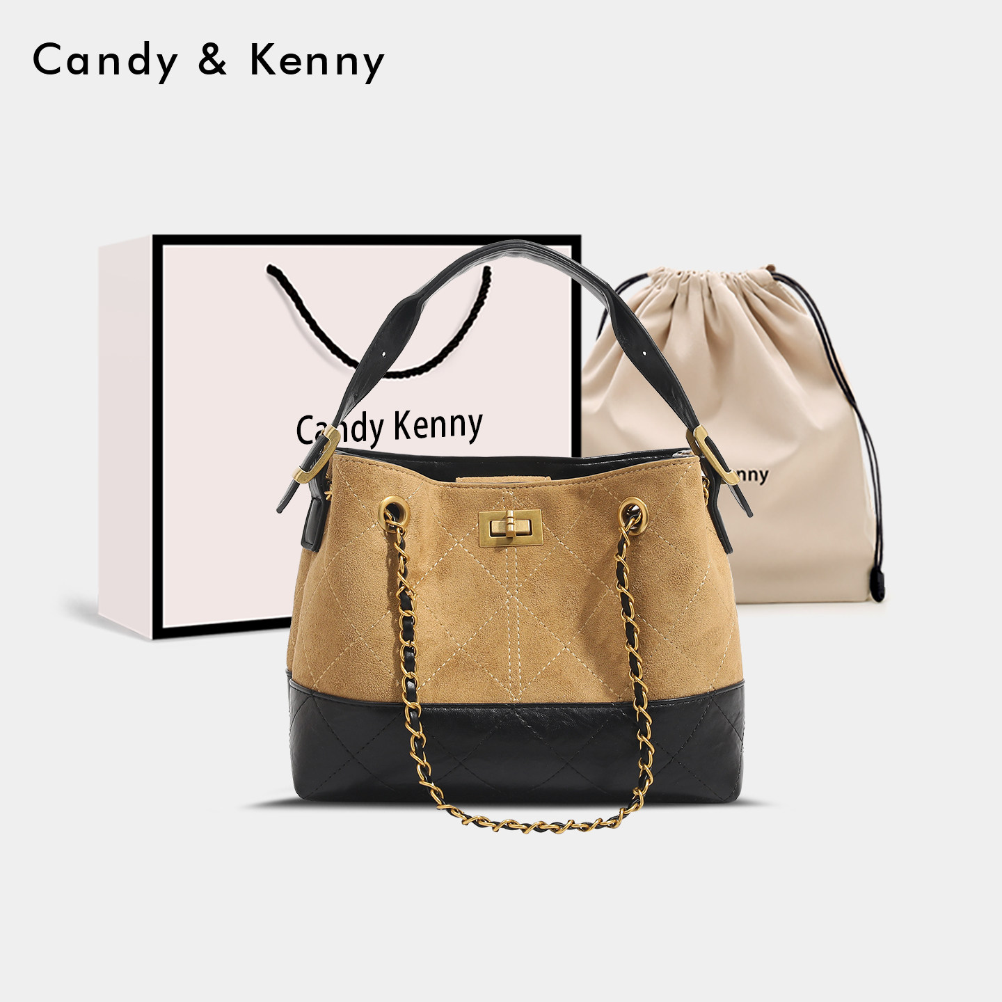 Официальный сайт Candy&Kenny простая женская сумка в стиле ретро 2025 осень и зима, новая высококачественная текстурная сумка-тоут