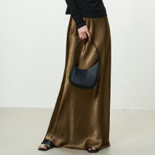 CMORE Spring/Summer Classic Gold Navy Diacetic Acid Goddess Bi Wears Super Long Floor Slant Cut Half Skirt for Women