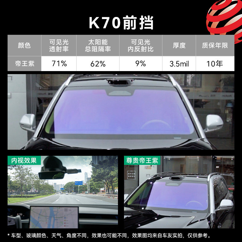 пленка profilm Zun front stop film Y-G-K70 Emperor purple front gear 704 теплоизоляционная пленка солнцезащитная пленка стеклянная солнечная пленка