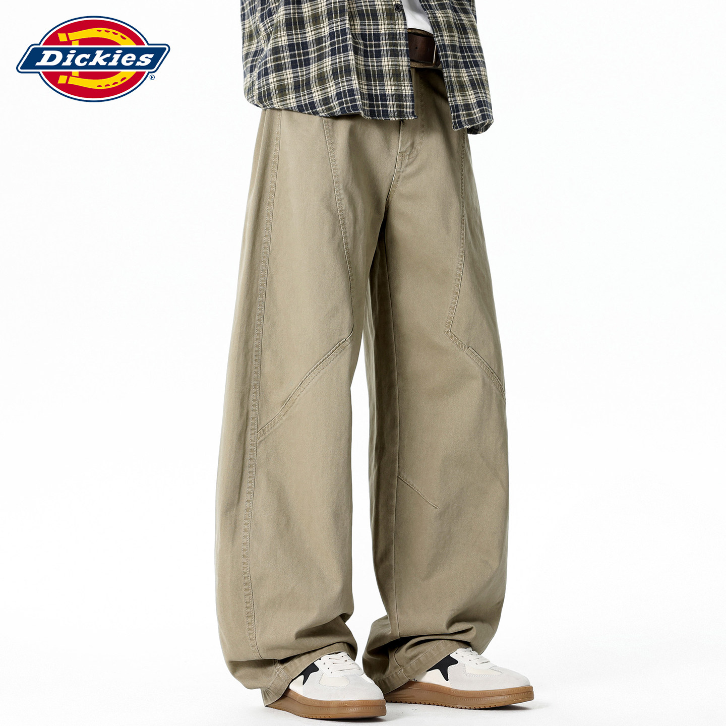 Новые осенние повседневные брюки Dickies, мужские спортивные широкие брюки цвета хаки в американском стиле ретро с отстрочкой