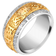 Ten year old shop 999 gold PT950 platinum Daming Mantra six character mantra ring food ring