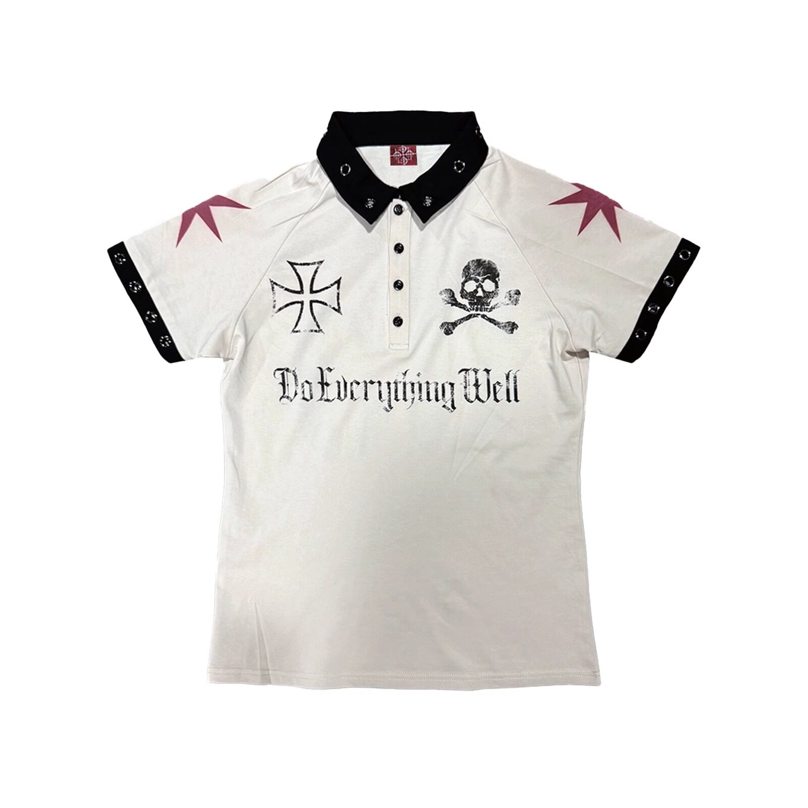 DETW 25ss skull оригинальная ретро-уличная футболка с цифровым дизайном в стиле джерси, высококачественная рубашка поло с короткими рукавами