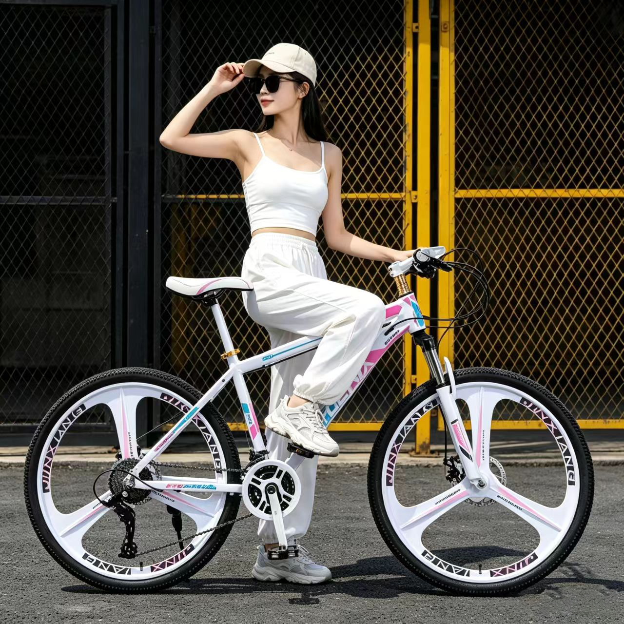 Shanghai Phoenix Mountain bike взрослый внедорожный велосипед с регулируемой скоростью, 24-дюймовый 30-скоростной белый порошковый легкий гоночный женский велосипед