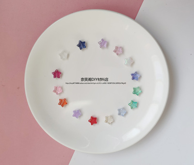 taobao agent 星星直孔10*10捷克琉璃金粉散珠diy项链饰品手链发配饰配件满包邮