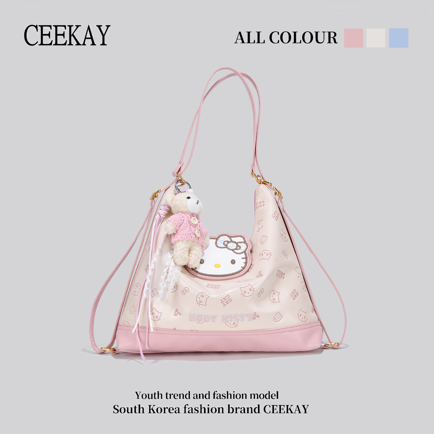 CEEKAY оригинальная многофункциональная трехцелевая сумка-тоут cute KT cat, женский рюкзак, новинка 2026 года, большая вместительная пригородная сумка