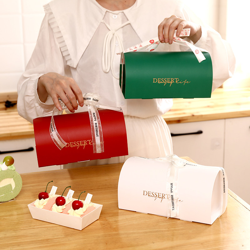 Коробка для упаковки тортов Madeleine Fernand Snow Pound Cake Roll Box Наполовину нарезанная длинными ломтиками
