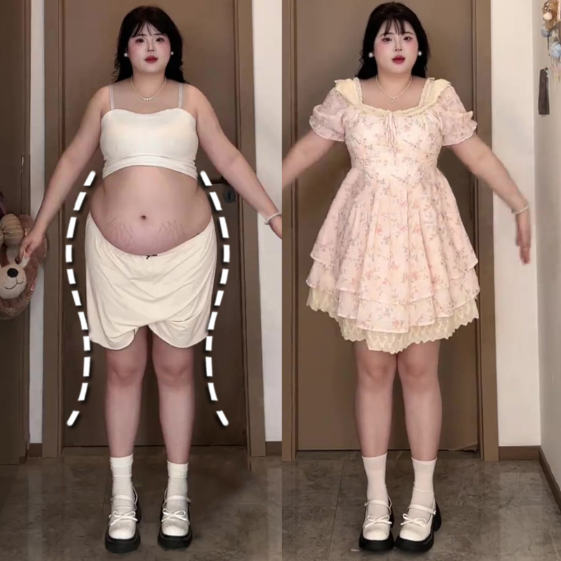 Милое и нежное ветрено-розовое платье в цветочек, большой размер жира мм, огромное тонкое, покрывающее мясо, легкое роскошное платье для торта высокого класса