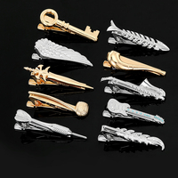 Creative fashion simple key fish bone leaf scissors anchor alloy tie clip classic versatile shirt accessories