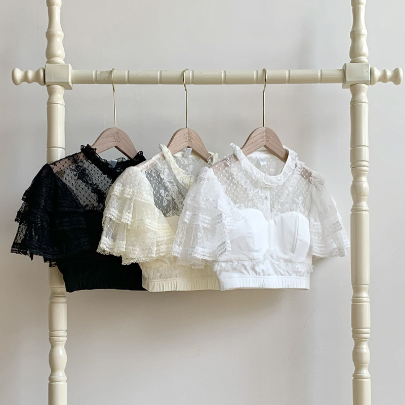 【Sunset over the Seine】WP Original Design with Built-in Bra Pads, Paired with a Lolita Lace Blouse