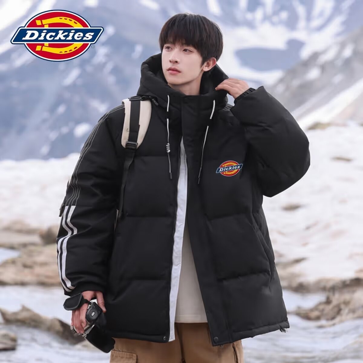 Куртка Dickies, мужская зимняя куртка, теплая и непромокаемая хлопчатобумажная куртка, новинка 2026 года, хлебная куртка, пуховик с капюшоном