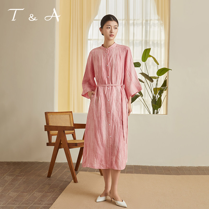 Серия T & A Tianjia Aihuashang, новая широкая версия платья жареного цвета на шнуровке в китайском стиле, длинная женская юбка в национальном стиле, универсальная