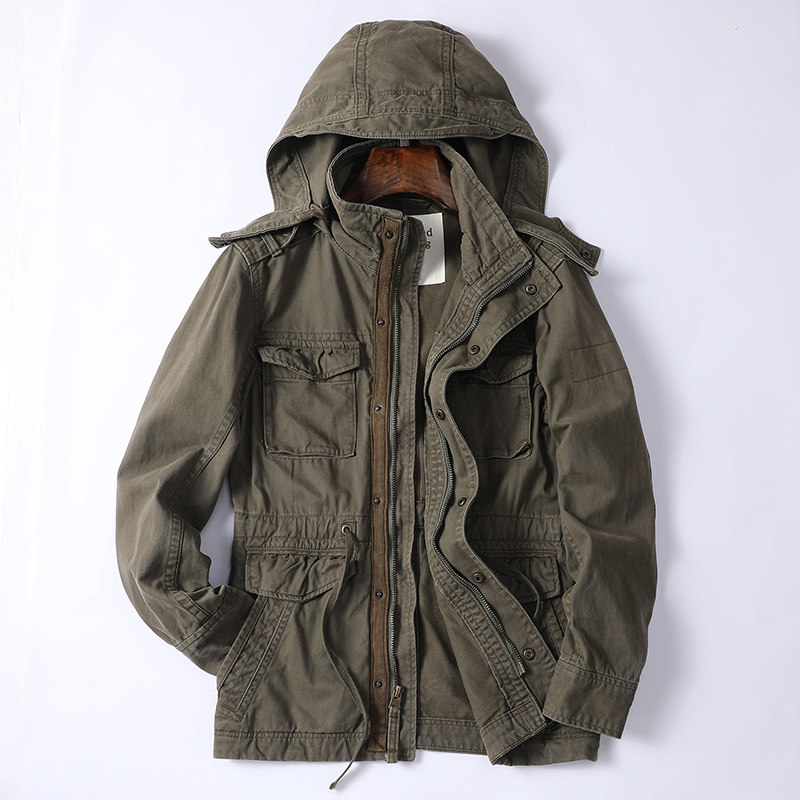 Осенне-зимняя куртка Aramco heavy tooling jacket мужская ветровка с капюшоном, съемная куртка средней длины, куртка с множеством карманов