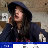 Мужская и женская одежда Gap, новинка осени 2025, контрастный вышитый логотип, флисовый повседневный свитер с капюшоном на молнии 786803