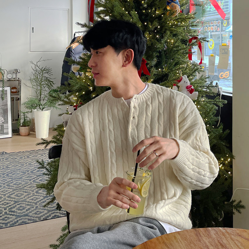 Корейский ленивый свитер, мужская высококачественная текстура, повседневный простой однотонный свитер, весенне-осенняя куртка, универсальная мода