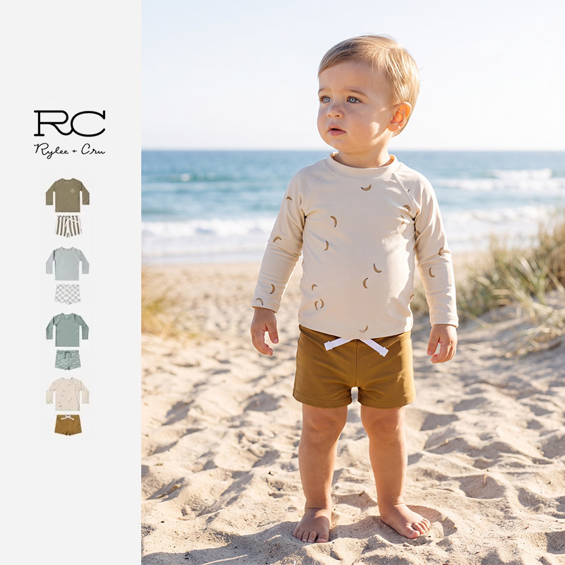 RyleeCru детский купальник для мальчиков и мужчин treasure swimming suit раздельный купальник RC children's clothing mall в том же стиле, что и детские купальники