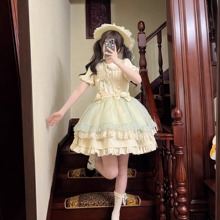 Deposit Area Fairy Original Design Weaving Fragrance OP Dress Daily Sweet Spring/Summer Pure Cotton Lolita