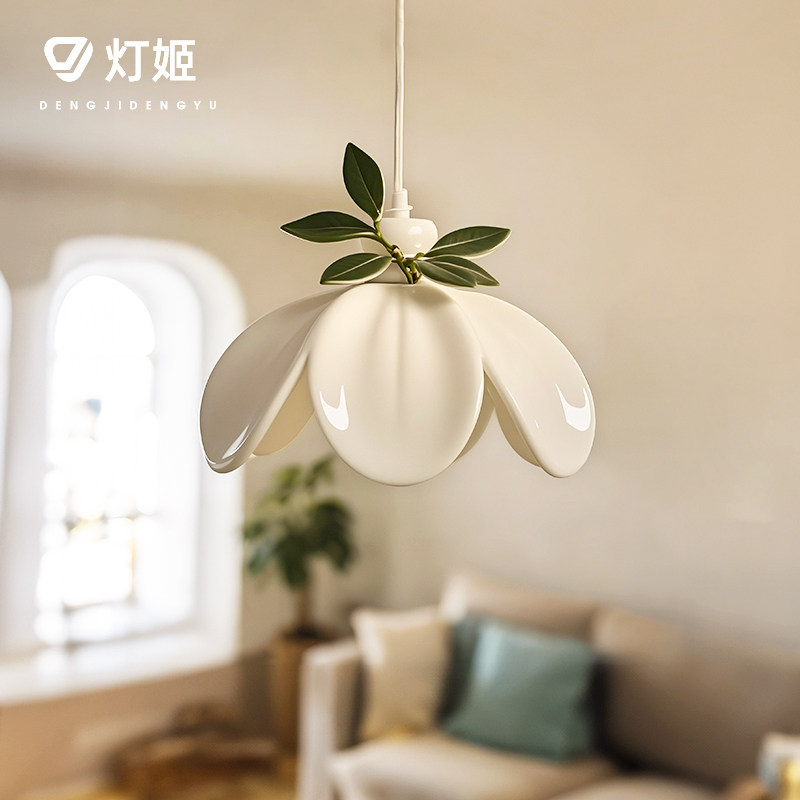 Эксклюзивная дизайнерская люстра в виде сказочного цветка Dengji new leaf, ресторанные лампы в кремовом стиле, прикроватная подвесная лампа для спальни