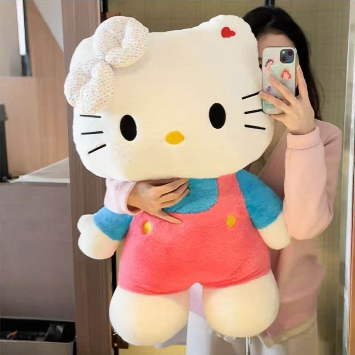 Гигантская кукла Hello kitty, кукла с кошачьей подушкой, плюшевая игрушка для подруги, подарочная кровать для сна