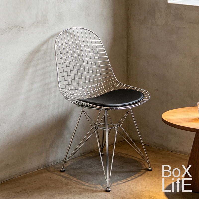 Box Life Eames металлический стальной обеденный стул в стиле средневекового Баухауза, простой ресторанный дизайнерский стул с одной спинкой