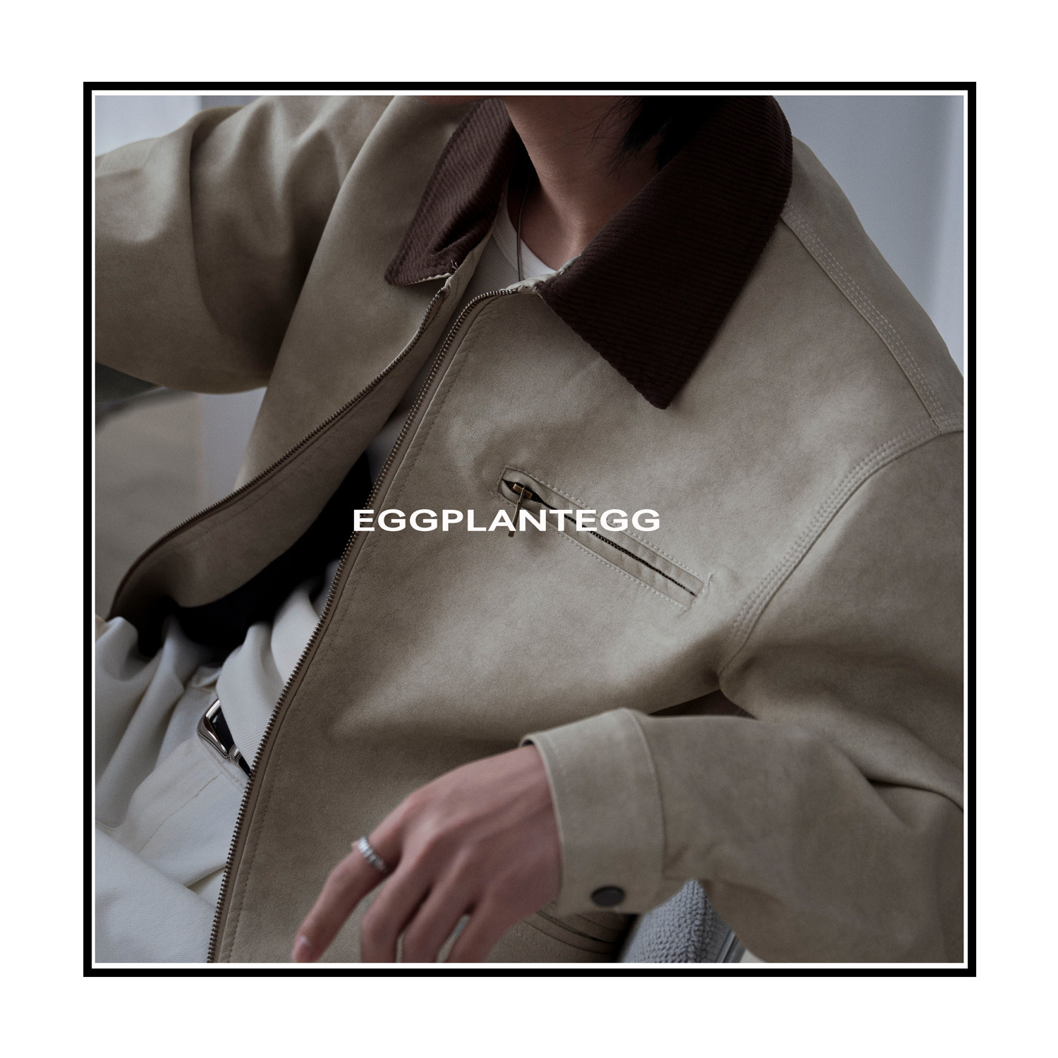 EGGGPLANTEGG "Barn style" уникальный контрастный цвет улучшил чувство моды в западном стиле, куртка из искусственной кожи мужская осенняя