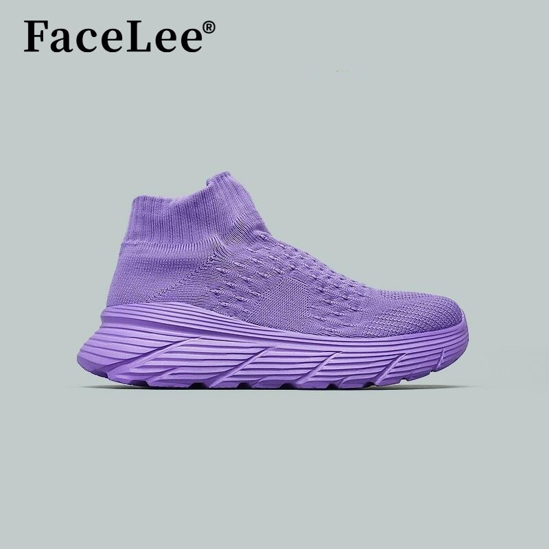 Легкие носки FaceLee на толстой подошве, удобные, с высоким берцем, обувь, для быстрой ходьбы мужчин и женщин, одношаговые осенние кроссовки для бега, легкие