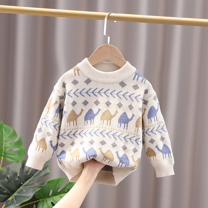 Детские свитера, пуловеры осенне-зимних моделей, а также бархатные зимние свитера плотной вязки для мальчиков, детская цельнокроеная бархатная рубашка